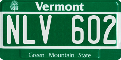 VT license plate NLV602