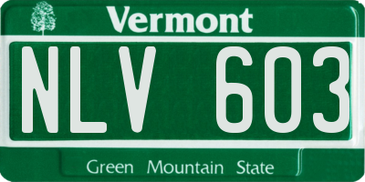 VT license plate NLV603