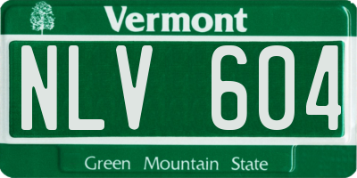 VT license plate NLV604
