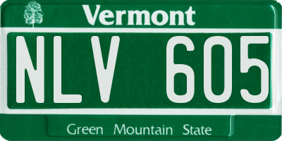 VT license plate NLV605