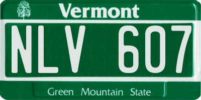 VT license plate NLV607