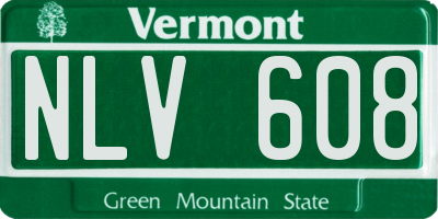VT license plate NLV608