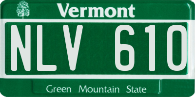 VT license plate NLV610