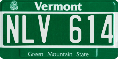 VT license plate NLV614