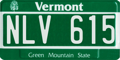 VT license plate NLV615