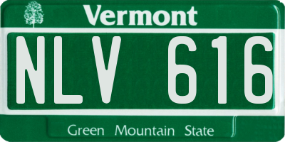 VT license plate NLV616