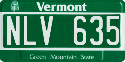 VT license plate NLV635