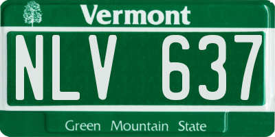 VT license plate NLV637