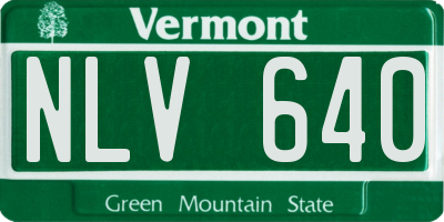 VT license plate NLV640