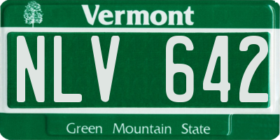 VT license plate NLV642
