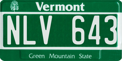 VT license plate NLV643