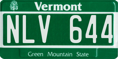 VT license plate NLV644