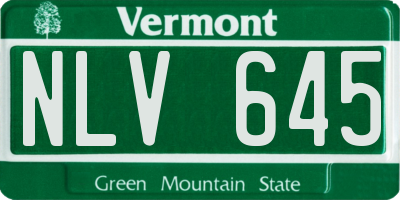 VT license plate NLV645