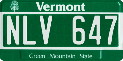 VT license plate NLV647