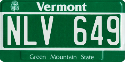 VT license plate NLV649
