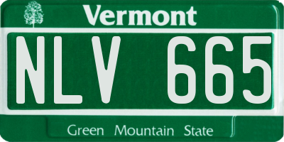 VT license plate NLV665