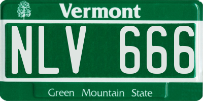 VT license plate NLV666