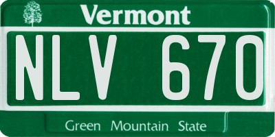 VT license plate NLV670