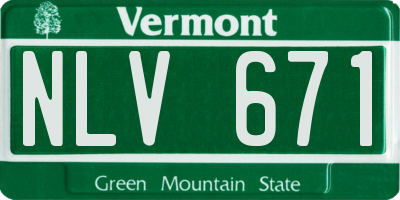 VT license plate NLV671