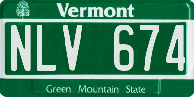 VT license plate NLV674