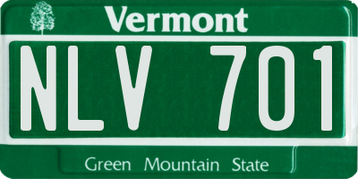 VT license plate NLV701