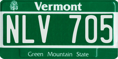 VT license plate NLV705