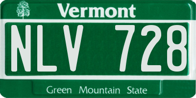 VT license plate NLV728