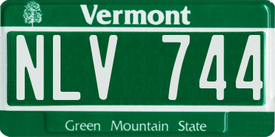 VT license plate NLV744