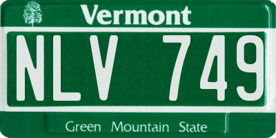 VT license plate NLV749