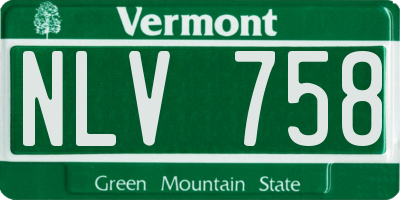VT license plate NLV758