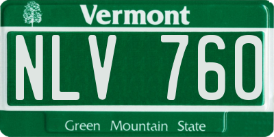 VT license plate NLV760