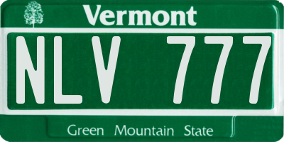 VT license plate NLV777