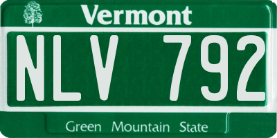 VT license plate NLV792