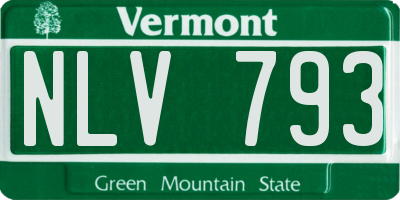 VT license plate NLV793