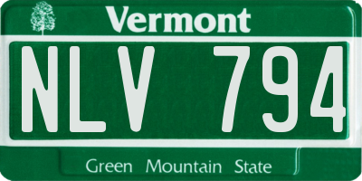 VT license plate NLV794