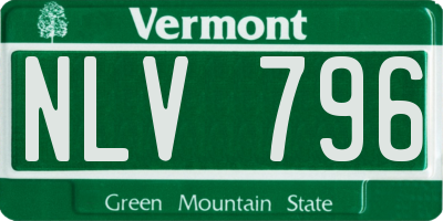 VT license plate NLV796