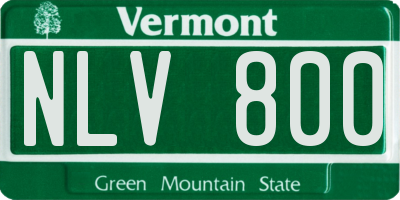 VT license plate NLV800