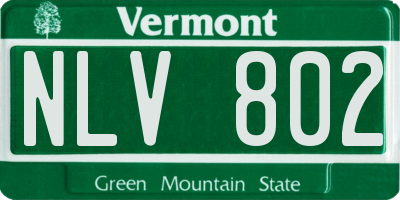 VT license plate NLV802