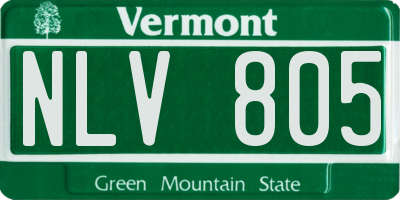 VT license plate NLV805