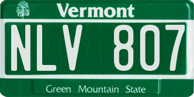VT license plate NLV807