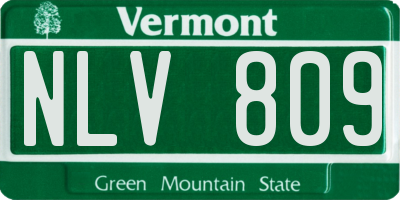 VT license plate NLV809