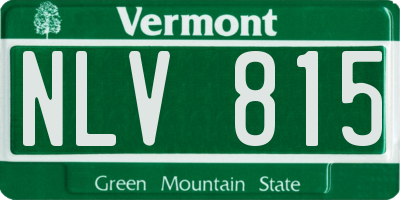 VT license plate NLV815