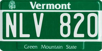 VT license plate NLV820