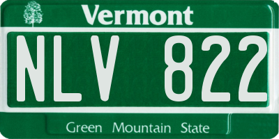 VT license plate NLV822