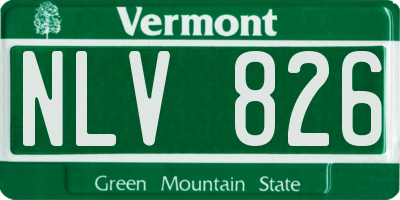 VT license plate NLV826