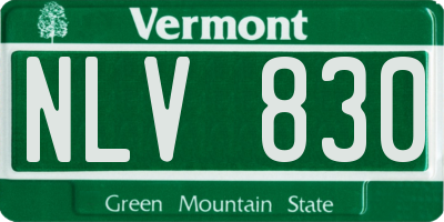 VT license plate NLV830