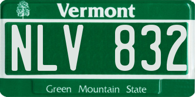VT license plate NLV832