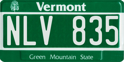 VT license plate NLV835