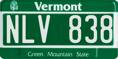 VT license plate NLV838
