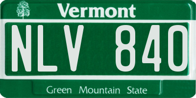 VT license plate NLV840